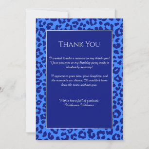 Cartões de agradecimentos-Leopardo-Azul-Impressão
