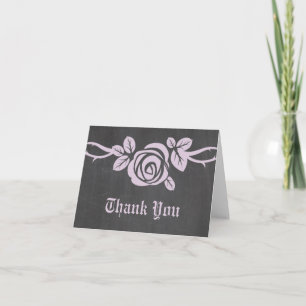 Cartões de agradecimentos Lilac Rosa Chalkboard