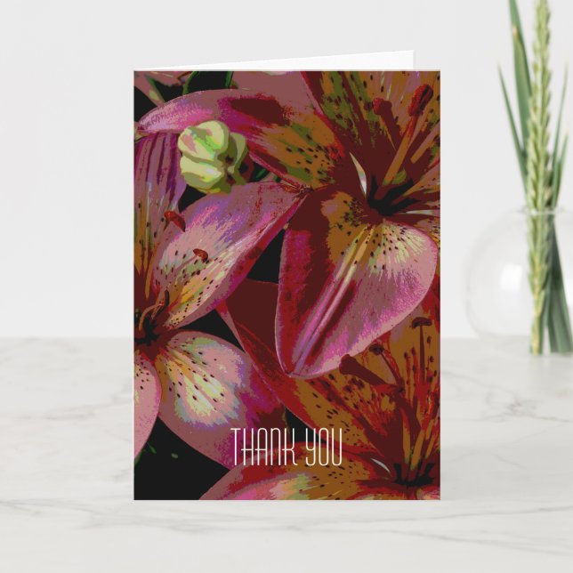 Cartões de agradecimentos Lily Flower (Frente)