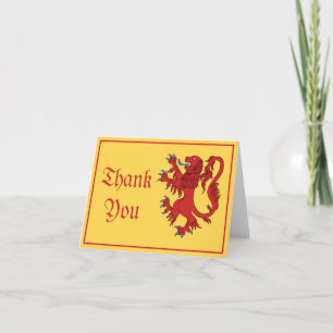 Cartões de agradecimentos Lion Rampant Gules
