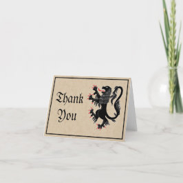 Cartões de agradecimentos Lion Rampant Sable