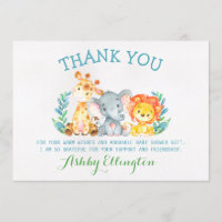 Cartões de agradecimentos lisos dos animais do
