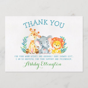 Cartões de agradecimentos lisos dos animais do