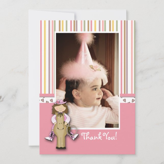 Cartões de agradecimentos listrados da foto da (Frente)