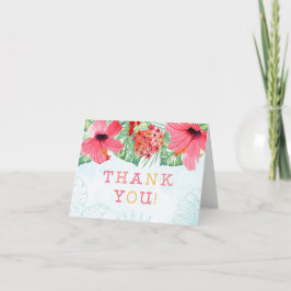Cartões de agradecimentos Luau, cartão floral cor-
