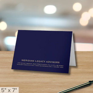 Cartões de agradecimentos marinho Azul da Empresa