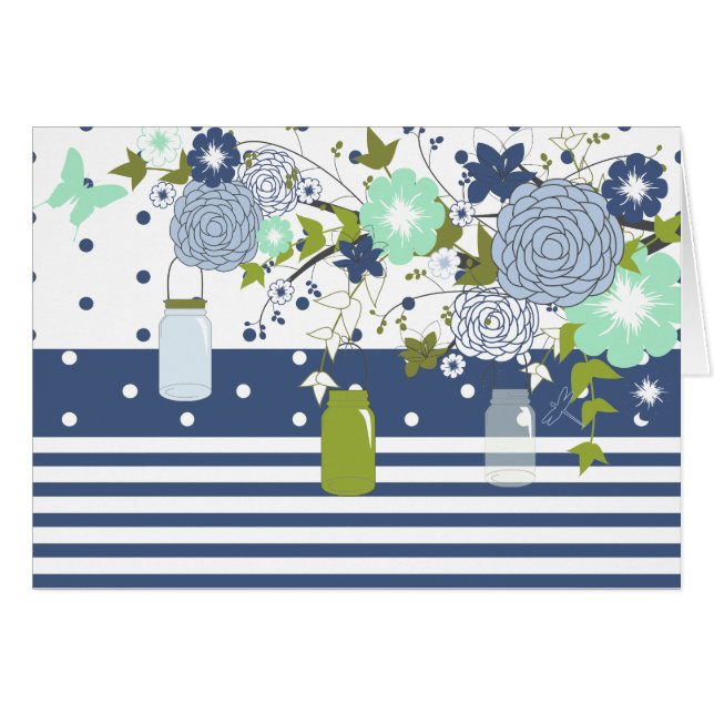 Cartões de agradecimentos Mason Jar Rustic Country (Frente Horizontal)