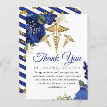 Cartões de agradecimentos Médico de Flores Elegant