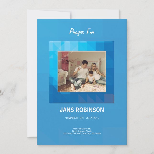 Cartões de agradecimentos Memorial (Frente)