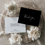 Cartões de agradecimentos mínimo de coordenadas pr<br><div class="desc">Este cartões de agradecimentos mínimo de coordenadas pretas é perfeito para um casamento moderno. O sofisticado design boho elegante apresenta preto escuro sólido com um toque boêmico moderno. Coordena-se com a Coleção de Sangue Roxo Moody por Paperie Fresca e Iummy. Personalize a parte traseira do cartão com seus nomes e...</div>