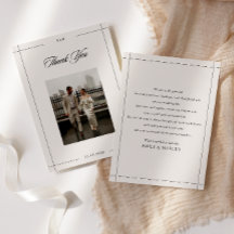 Cartões de agradecimentos mínimo moderno de casame