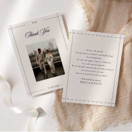 Cartões de agradecimentos mínimo moderno de casame