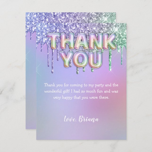 Cartões de agradecimentos Moderno do Arco-Íris Bal (Frente/Verso)