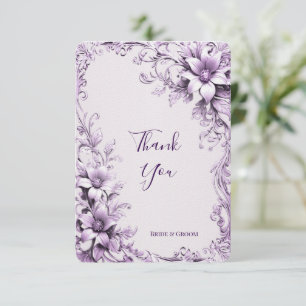 Cartões de agradecimentos na moda Purple Flowers
