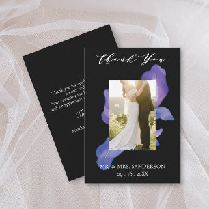 Cartões de agradecimentos Negro de Casamento Fiest