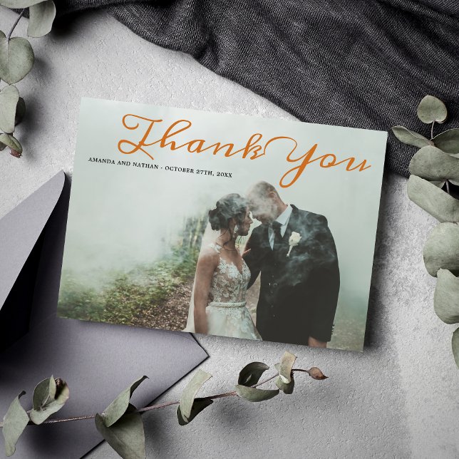 Cartões de agradecimentos Negro Laranja Gótico Lac (Criador carregado)