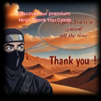 Cartões de agradecimentos Ninja personalizado da M