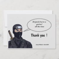 Cartões de agradecimentos Ninja personalizado da M
