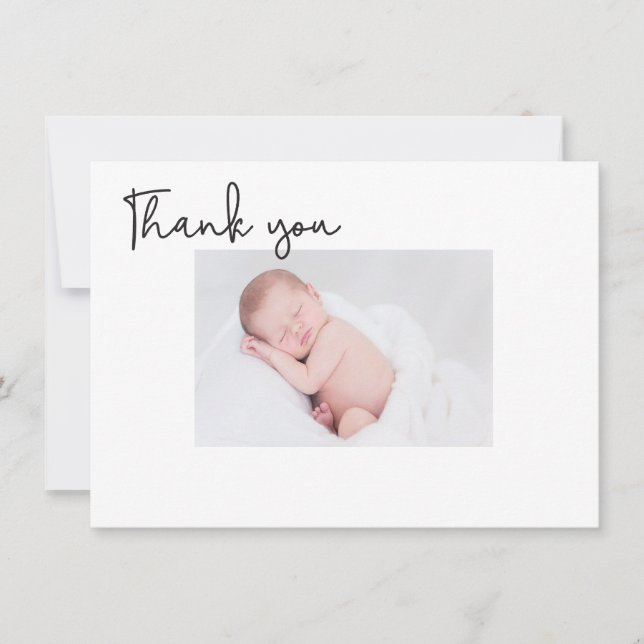 Cartões de agradecimentos para bebês do Batismo Mo (Frente)