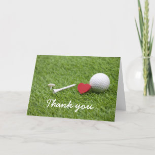 Cartões de agradecimentos para golfista com bola d