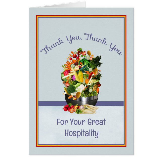 Cartões de agradecimentos para Hospitalidade Excel (Frente)