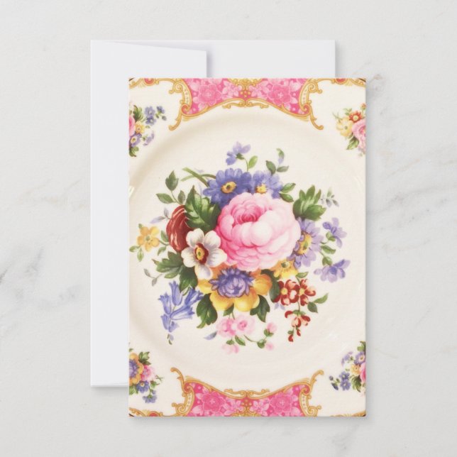 Cartões de agradecimentos para o tea party alto do (Frente)