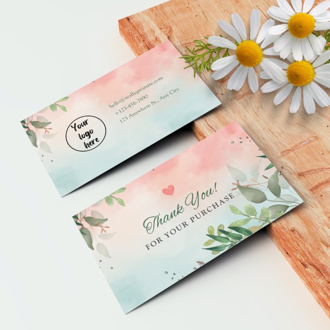 Cartões de agradecimentos Para Pequenas Empresas P (Small Business Thank You Card For Customer)