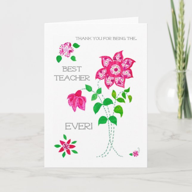 Cartões de agradecimentos para um professor (Frente)