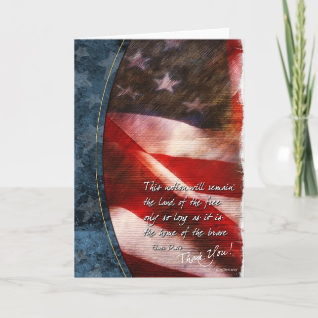 Cartões de agradecimentos Patriótico com Bandeira  (Frente)