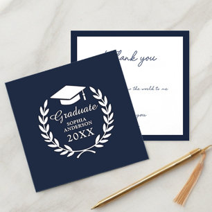 Cartões de agradecimentos Personalizado Azul-Marin