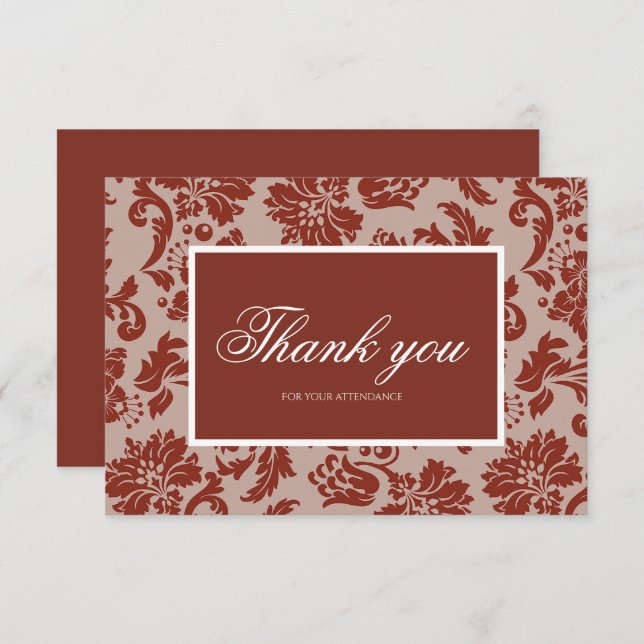 Cartões de agradecimentos personalizado de ferruge (Frente/Verso)