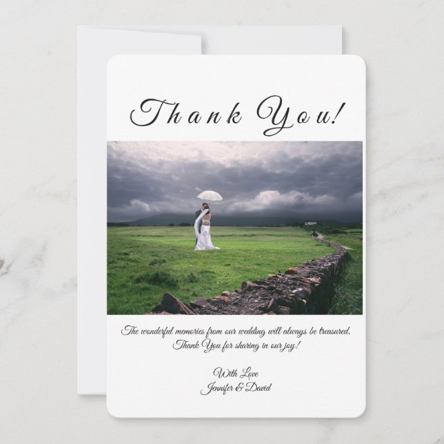 Cartões de agradecimentos Personalizado de Fotogra (Frente)
