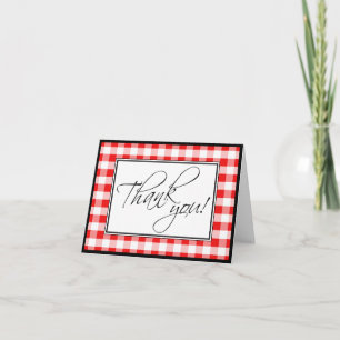Cartões de agradecimentos Personalizado de Gingham