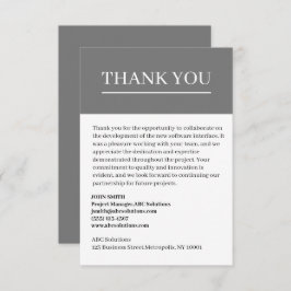 Cartões de agradecimentos Personalizado De Negócio