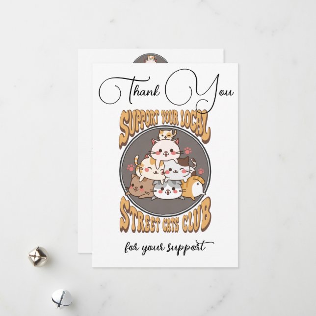 Cartões de agradecimentos personalizado do clube d (Frente/Verso In Situ)