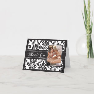 Cartões de agradecimentos personalizado do Damask 