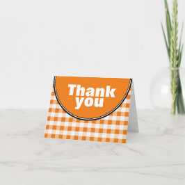Cartões de agradecimentos personalizado Gingham no