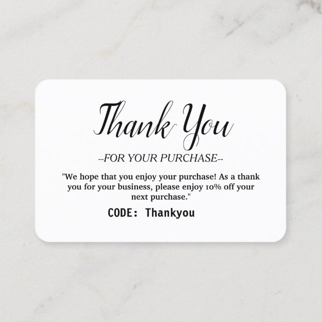 Cartões de agradecimentos personalizado para pedid (Verso)