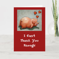 Cartões de agradecimentos PIGGY FELIZ