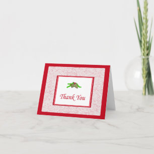 Cartões de agradecimentos Pine Cone com Borda Verm