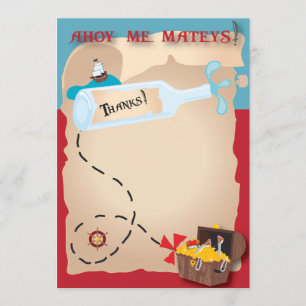 Cartões de agradecimentos Pirata
