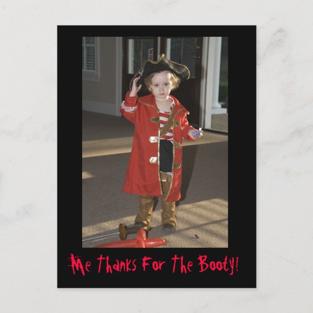 Cartões de agradecimentos Pirata, Obrigados De Mim (Frente)