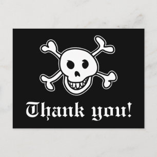 Cartões de agradecimentos pirata para festa de ani