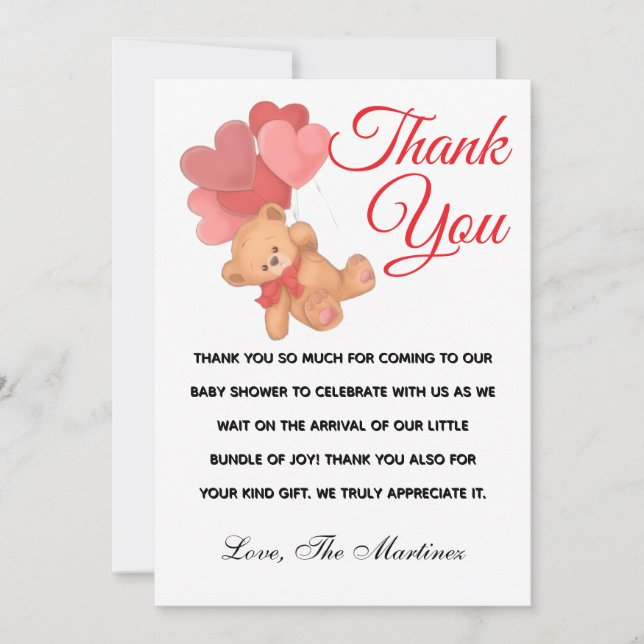 Cartões de agradecimentos plano (Frente)