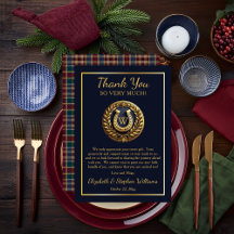 Cartões de agradecimentos plano azul Emblem Emblem