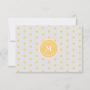 Cartões de agradecimentos plano Bolinhas amarelo 