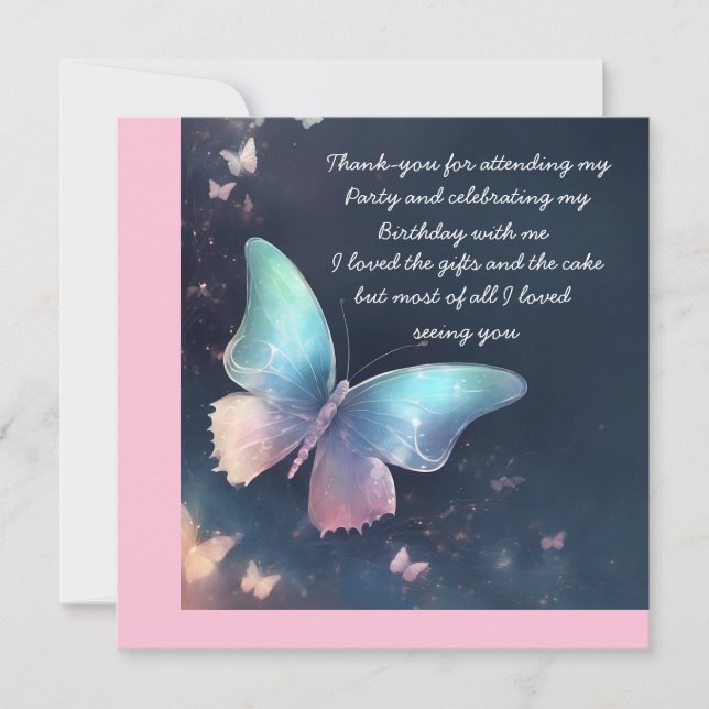 Cartões de agradecimentos plano bonito da borbolet (Frente)