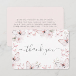 Cartões de agradecimentos plano borboleta