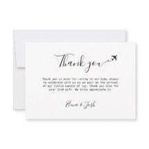 Cartões de agradecimentos plano Chá de fraldas com