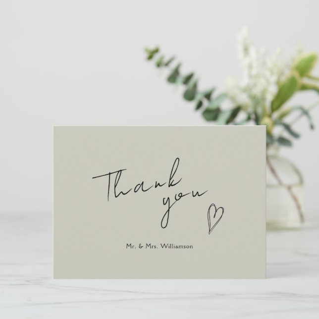 Cartões de agradecimentos plano de casamento moder (Em pé/Frente)